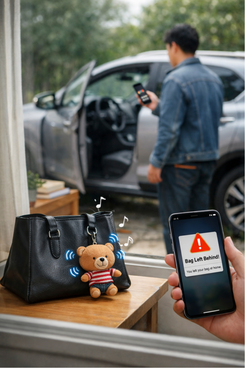 Bag and keys forgotten reminder