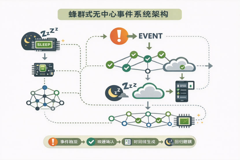蜂群式系统架构示意图